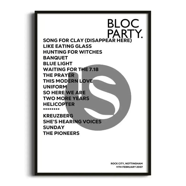 Bloc Party Nottingham 11th February 2007 - Gig Setlist - Setlist