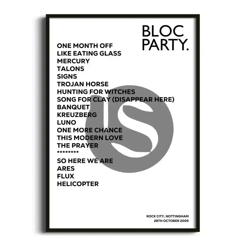 Bloc Party Nottingham 28th October 2009 - Gig Setlist - Setlist