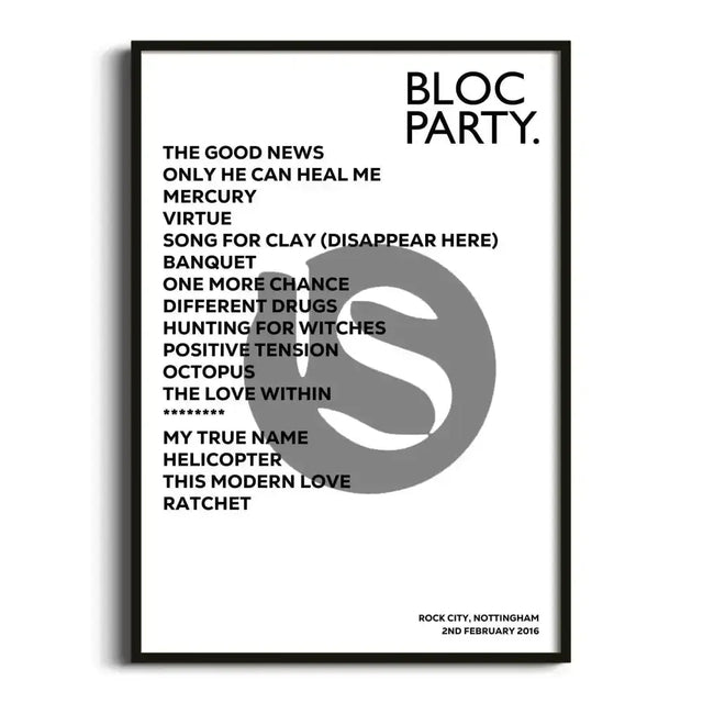 Bloc Party Nottingham 2nd February 2016 - Gig Setlist - Setlist