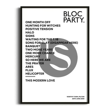 Bloc Party Pilton 26th June 2009 - Gig Setlist - Setlist