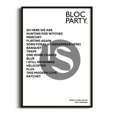 Bloc Party Pilton 29th June 2024 - Gig Setlist - Setlist