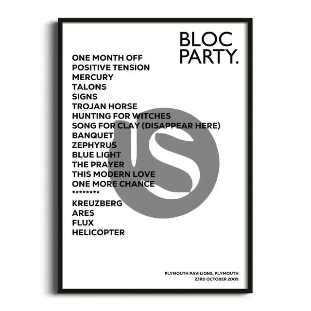 Bloc Party Plymouth 23rd October 2009 - Gig Setlist - Setlist