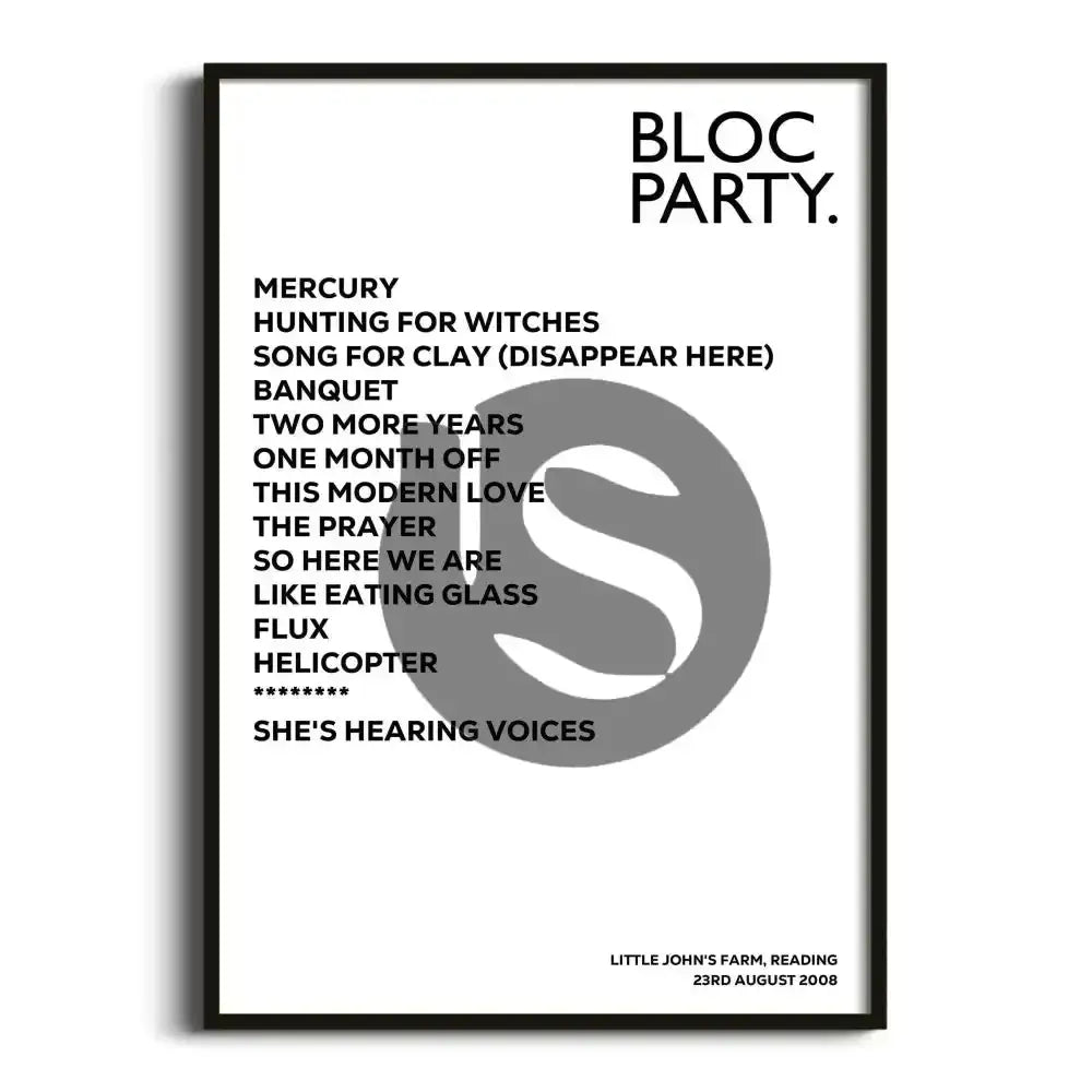 Bloc Party Reading 23rd August 2008 - Gig Setlist - Setlist