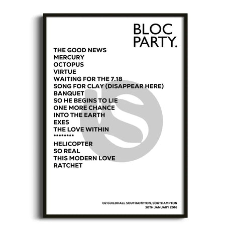 Bloc Party Southampton 30th January 2016 - Gig Setlist - Setlist