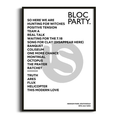 Bloc Party Southwold 19th July 2013 - Gig Setlist - Setlist