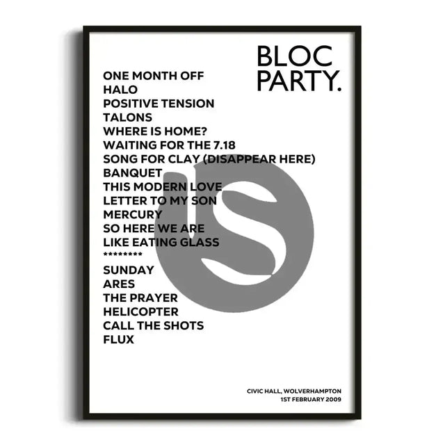 Bloc Party Wolverhampton 1st February 2009 - Gig Setlist - Setlist