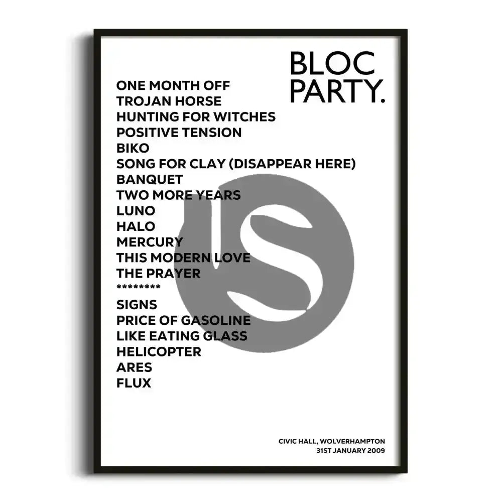 Bloc Party Wolverhampton 31st January 2009 - Gig Setlist - Setlist