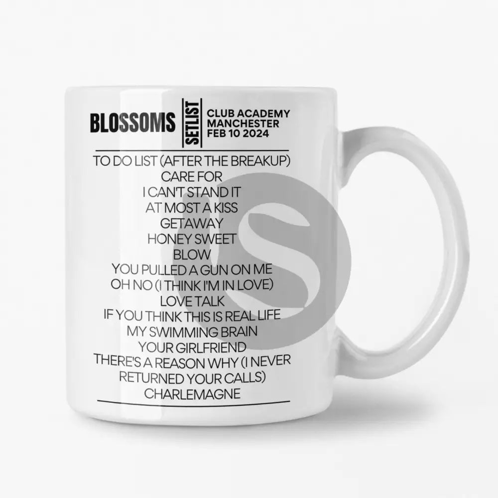 Blossoms Club Academy February 10 2024 Setlist Mug - Setlist