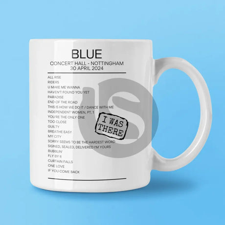 Blue Concert Hall Nottingham April 2024 Replica Setlist Mug - Setlist