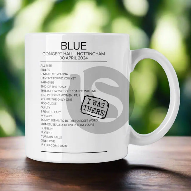 Blue Concert Hall Nottingham April 2024 Replica Setlist Mug - Setlist