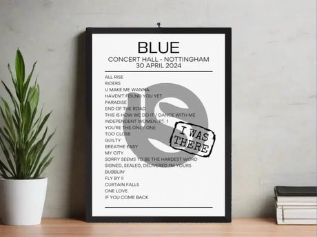 Blue Concert Hall Nottingham April 2024 Setlist Poster - Setlist