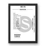 Blur Brixton Academy London 21 December 1991 Setlist Poster - Setlist