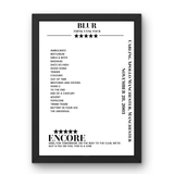 Blur Carling Apollo Manchester Manchester 28 November 2003 Setlist Poster - Setlist