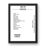 Blur Civic Hall Wolverhampton 11 May 1994 Setlist Poster - Setlist