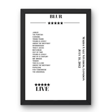 Blur Maida Vale Studios London 31 July 2012 Setlist Poster - Setlist