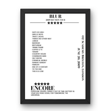 Blur O2 Academy Brixton London 20 June 2009 Setlist Poster - Setlist