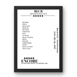 Blur Rock City Nottingham 26 January 1997 Setlist Poster - Setlist