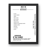 Blur Shepherd's Bush Empire London 26 May 1994 Setlist Poster - Setlist