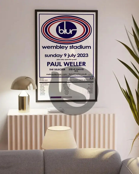 Blur The Ballad of Darren Wembley Stadium London 9th July 2023 - Setlist Tour Poster - Setlist