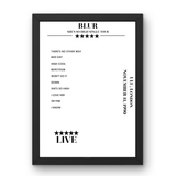 Blur ULU London 11 November 1990 Setlist Poster - Setlist