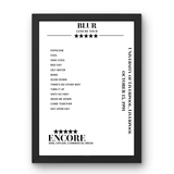 Blur University of Liverpool Liverpool 15 October 1991 Setlist Poster - Setlist