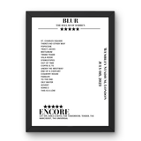 Blur Wembley Stadium London 8 July 2023 Setlist Poster - Setlist