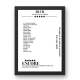 Blur Wembley Stadium London 9 July 2023 Setlist Poster - Setlist