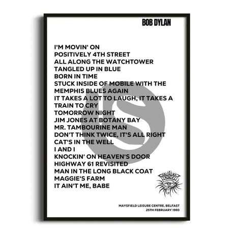 Bob Dylan Belfast 25th February 1993 - Gig Setlist - Setlist