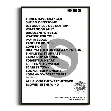 Bob Dylan Blackpool 22nd November 2013 - Gig Setlist - Setlist