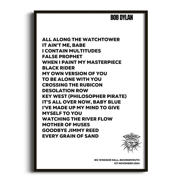 Bob Dylan Bournemouth 1st November 2024 - Gig Setlist - Setlist