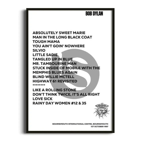 Bob Dylan Bournemouth 1st October 1997 - Gig Setlist - Setlist