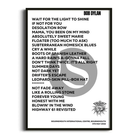 Bob Dylan Bournemouth 5th May 2002 - Gig Setlist - Setlist