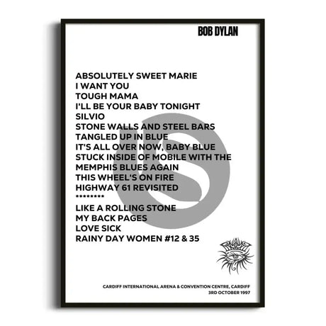 Bob Dylan Cardiff 3rd October 1997 - Gig Setlist - Setlist