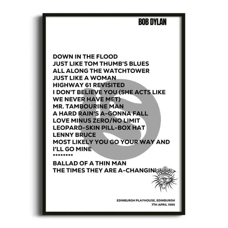 Bob Dylan Edinburgh 7th April 1995 - Gig Setlist - Setlist