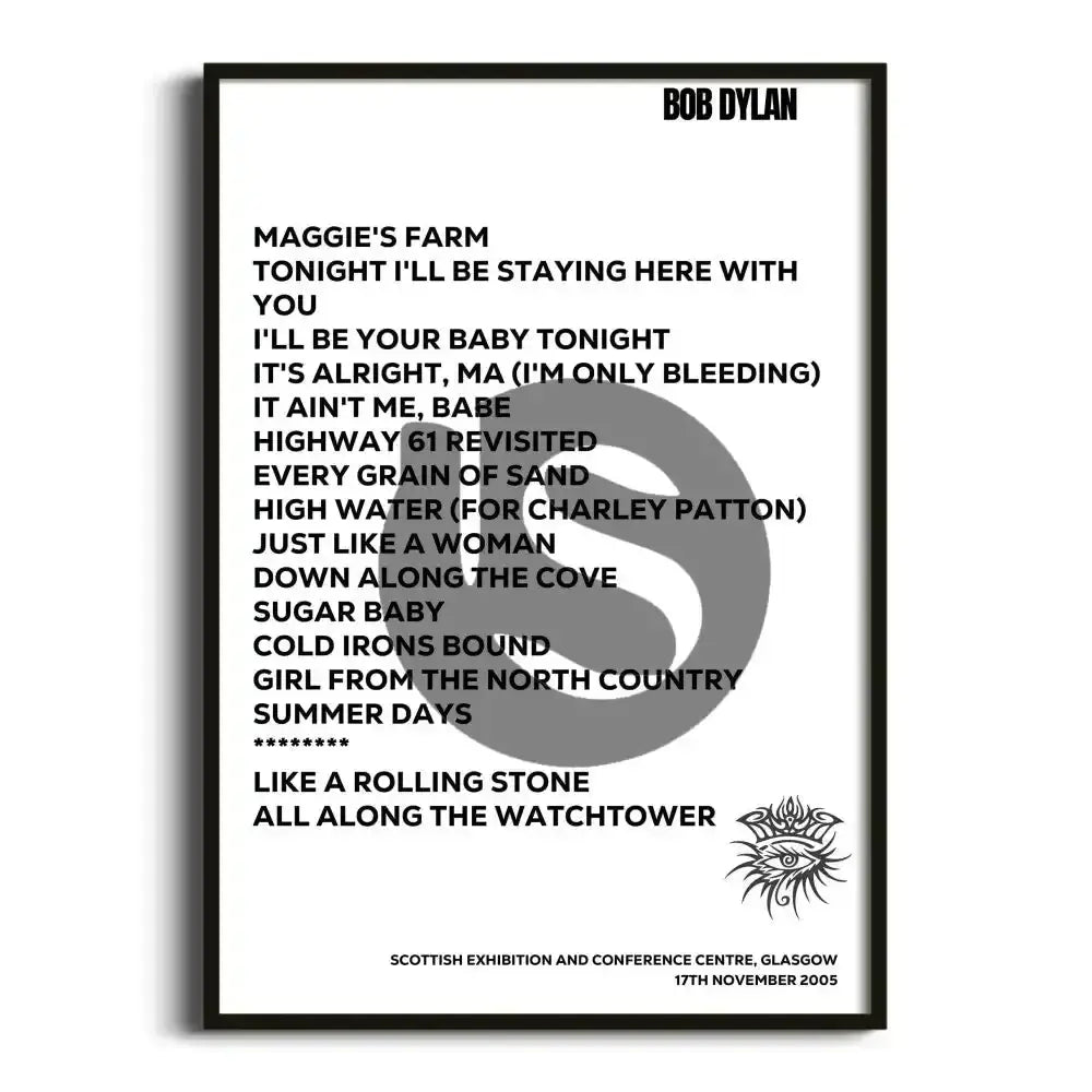 Bob Dylan Glasgow 17th November 2005 - Gig Setlist - Setlist