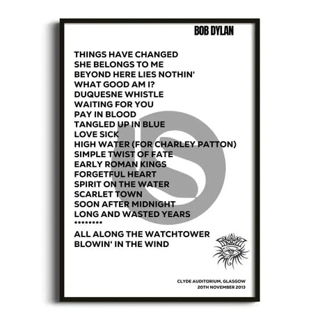 Bob Dylan Glasgow 20th November 2013 - Gig Setlist - Setlist