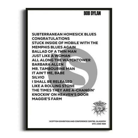 Bob Dylan Glasgow 6th June 1989 - Gig Setlist - Setlist