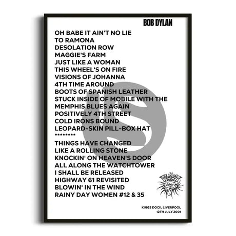 Bob Dylan Liverpool 12th July 2001 - Gig Setlist - Setlist