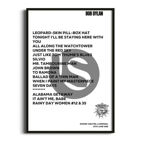 Bob Dylan Liverpool 27th June 1996 - Gig Setlist - Setlist