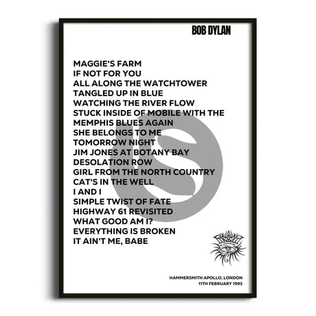 Bob Dylan London 11th February 1993 - Gig Setlist - Setlist