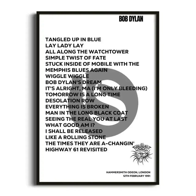 Bob Dylan London 12th February 1991 - Gig Setlist - Setlist