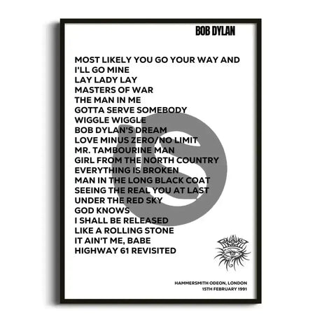 Bob Dylan London 15th February 1991 - Gig Setlist - Setlist