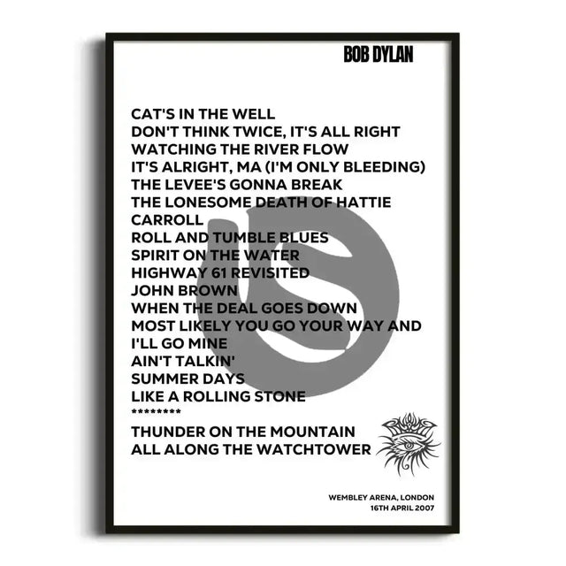 Bob Dylan London 16th April 2007 - Gig Setlist - Setlist