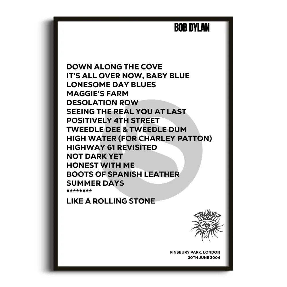 Bob Dylan London 20th June 2004 - Gig Setlist - Setlist