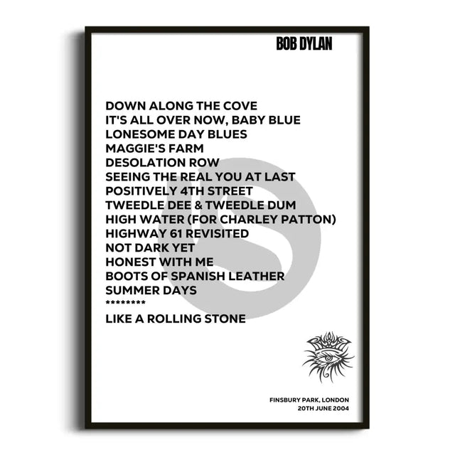 Bob Dylan London 20th June 2004 - Gig Setlist - Setlist