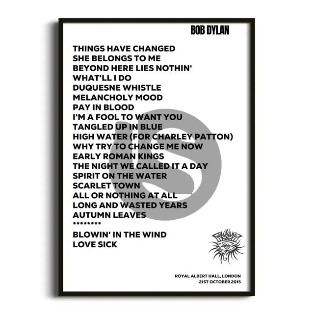 Bob Dylan London 21st October 2015 - Gig Setlist - Setlist