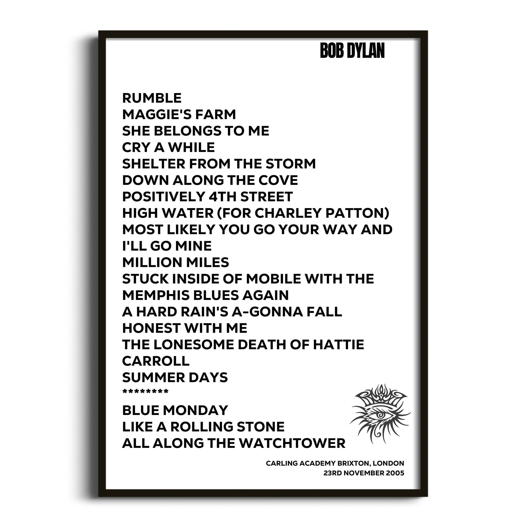 Bob Dylan London 23rd November 2005 - Gig Setlist - Setlist