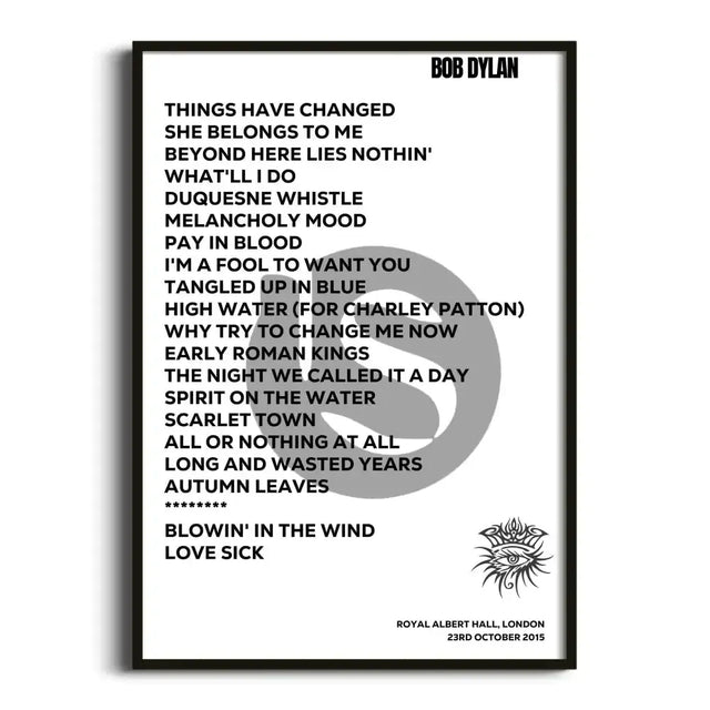 Bob Dylan London 23rd October 2015 - Gig Setlist - Setlist