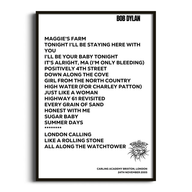 Bob Dylan London 24th November 2005 - Gig Setlist - Setlist