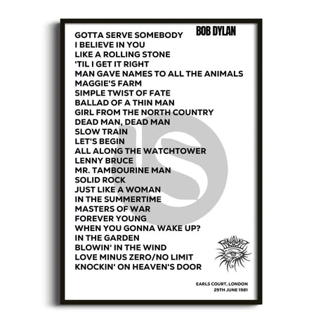 Bob Dylan London 29th June 1981 - Gig Setlist - Setlist